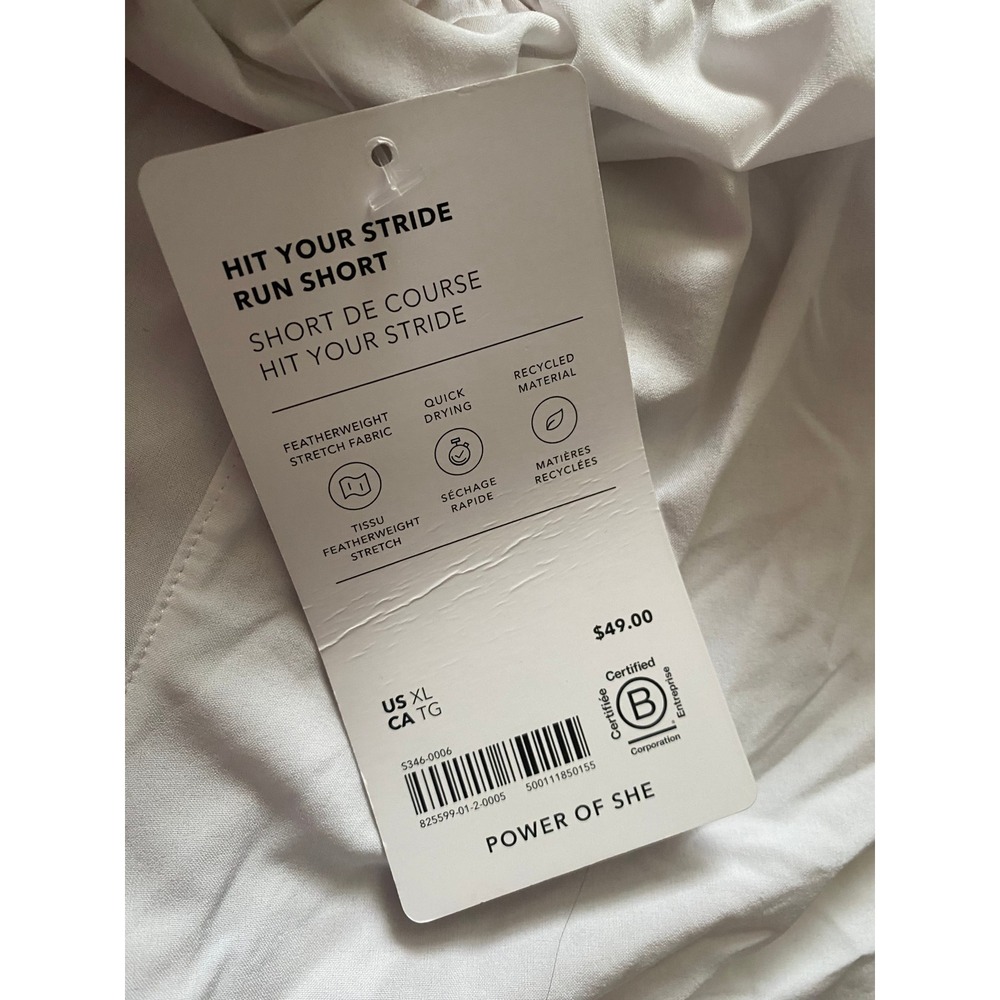 Athleta Hit Your Stride Run Short Women XL White High Rise Featherweight Stretch - Picture 3 of 5